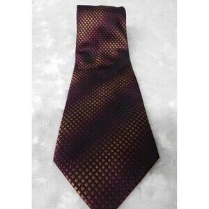 Men's Kenneth Cole  Orange Copper Black 3D Square Geometric Silk Necktie